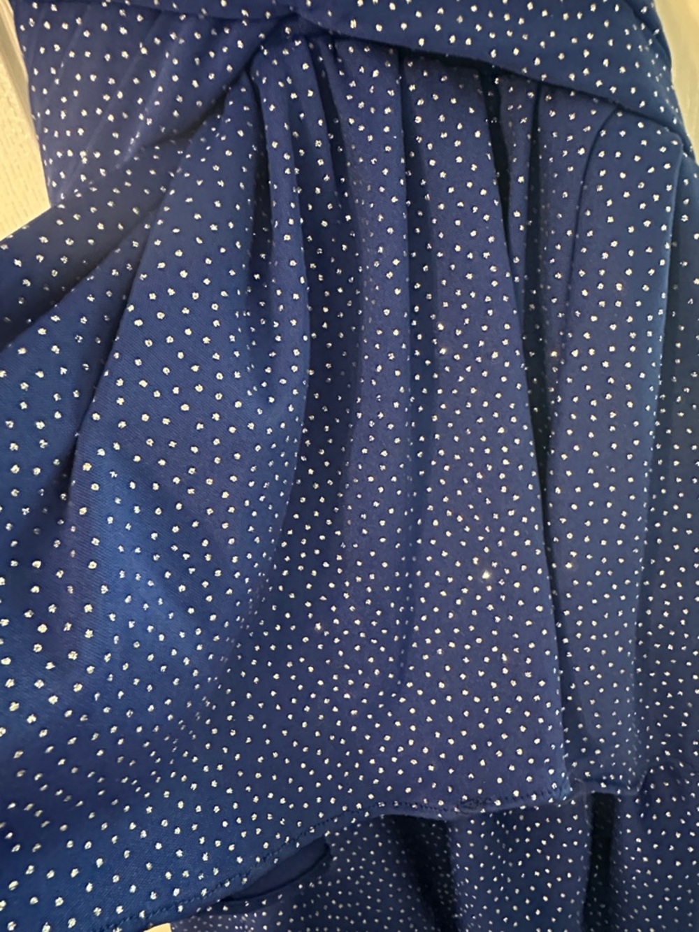 NWT Deep V-Neck Royal Blue Tiered Ruffle Maxi Dress with high slit - Picture 4 of 5